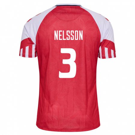 Kandiny Muži Dánske Victor Nelsson #3 Červená Dresy Hazai Csapatmez 24-26 Triĭká