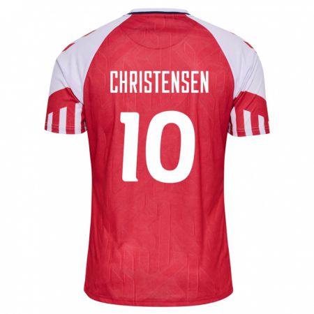 Kandiny Muži Dánske Gustav Christensen #10 Červená Dresy Hazai Csapatmez 24-26 Triĭká