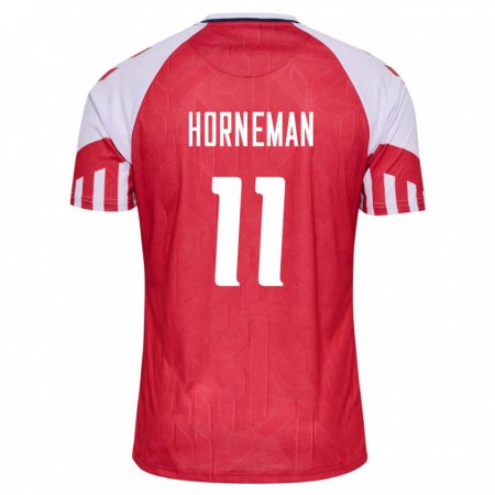 Kandiny Muži Dánske Charly Horneman #11 Červená Dresy Hazai Csapatmez 24-26 Triĭká