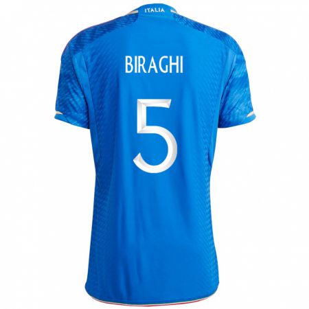 Kandiny Muži Taliansko Cristiano Biraghi #5 Modrá Dresy Hazai Csapatmez 24-26 Triĭká