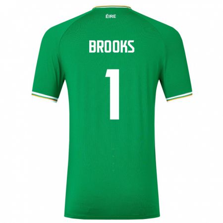 Kandiny Muži Írsko Tiernan Brooks #1 Zelená Dresy Hazai Csapatmez 24-26 Triĭká