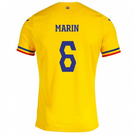 Kandiny Muži Rumunsko Marius Marin #6 Žltá Dresy Hazai Csapatmez 24-26 Triĭká