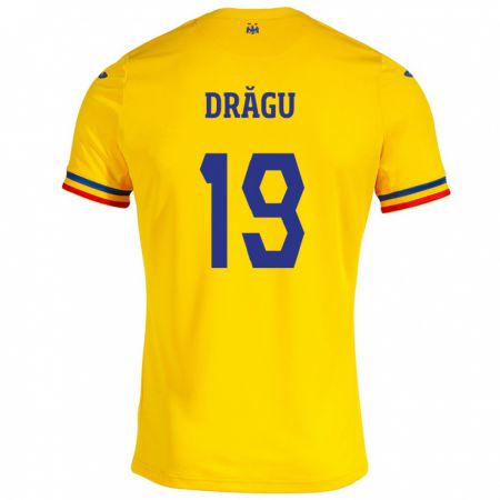 Kandiny Muži Rumunsko Denis Drăguş #19 Žltá Dresy Hazai Csapatmez 24-26 Triĭká