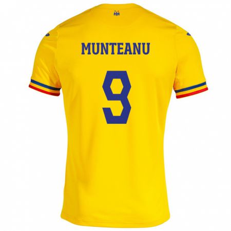Kandiny Muži Rumunsko Louis Munteanu #9 Žltá Dresy Hazai Csapatmez 24-26 Triĭká