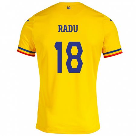 Kandiny Muži Rumunsko Denis Radu #18 Žltá Dresy Hazai Csapatmez 24-26 Triĭká