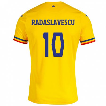 Kandiny Muži Rumunsko Eduard Radaslavescu #10 Žltá Dresy Hazai Csapatmez 24-26 Triĭká