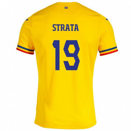 Kandiny Muži Rumunsko Tony Strata #19 Žltá Dresy Hazai Csapatmez 24-26 Triĭká