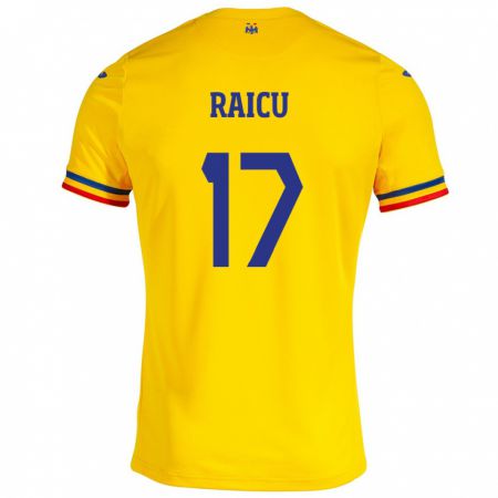 Kandiny Muži Rumunsko Alin Raicu #17 Žltá Dresy Hazai Csapatmez 24-26 Triĭká