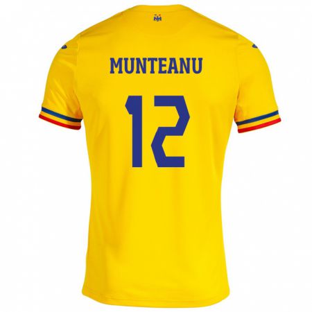 Kandiny Muži Rumunsko Rafael Munteanu #12 Žltá Dresy Hazai Csapatmez 24-26 Triĭká