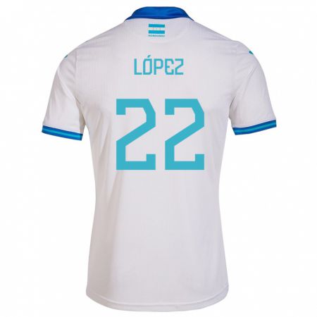 Kandiny Muži Honduras Luis López #22 Biely Dresy Hazai Csapatmez 24-26 Triĭká