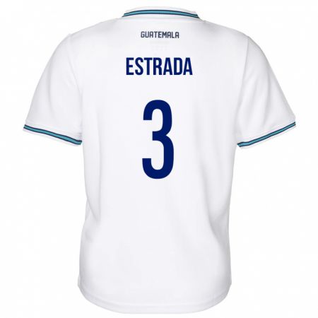 Kandiny Muži Guatemala Carlos Estrada #3 Biely Dresy Hazai Csapatmez 24-26 Triĭká