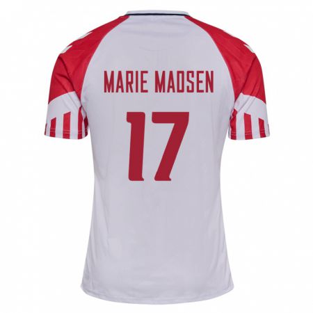Kandiny Muži Dánske Rikke Marie Madsen #17 Biely Dresy Idegenbeli Csapatmez 24-26 Triĭká