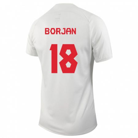 Kandiny Muži Kanadské Milan Borjan #18 Biely Dresy Idegenbeli Csapatmez 24-26 Triĭká