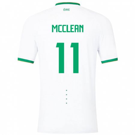Kandiny Muži Írsko James Mcclean #11 Biely Dresy Idegenbeli Csapatmez 24-26 Triĭká