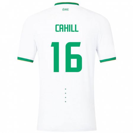 Kandiny Muži Írsko Killian Cahill #16 Biely Dresy Idegenbeli Csapatmez 24-26 Triĭká