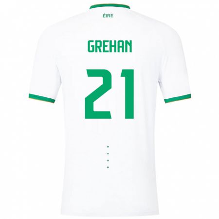 Kandiny Muži Írsko Sean Grehan #21 Biely Dresy Idegenbeli Csapatmez 24-26 Triĭká
