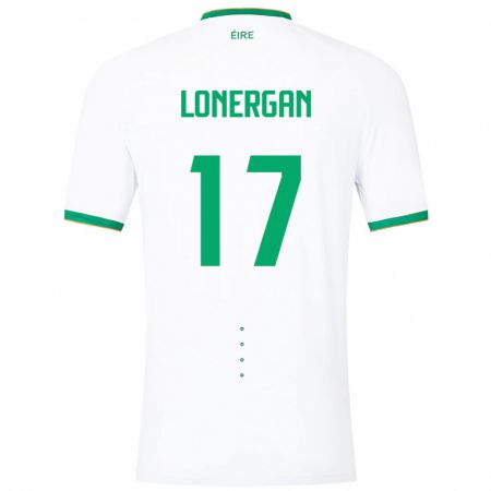Kandiny Muži Írsko Tom Lonergan #17 Biely Dresy Idegenbeli Csapatmez 24-26 Triĭká
