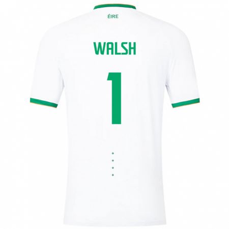 Kandiny Muži Írsko Conor Walsh #1 Biely Dresy Idegenbeli Csapatmez 24-26 Triĭká