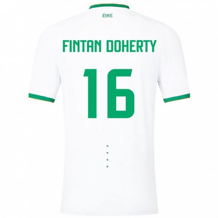 Kandiny Muži Írsko Fintan Doherty #16 Biely Dresy Idegenbeli Csapatmez 24-26 Triĭká