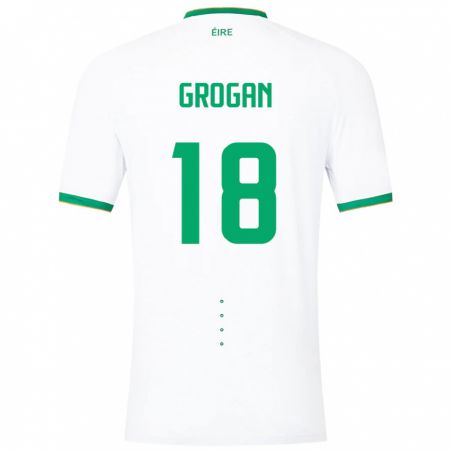Kandiny Muži Írsko Christy Grogan #18 Biely Dresy Idegenbeli Csapatmez 24-26 Triĭká