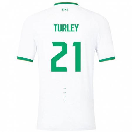 Kandiny Muži Írsko Freddie Turley #21 Biely Dresy Idegenbeli Csapatmez 24-26 Triĭká