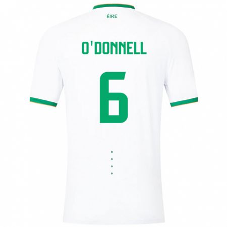 Kandiny Muži Írsko Luke O'donnell #6 Biely Dresy Idegenbeli Csapatmez 24-26 Triĭká
