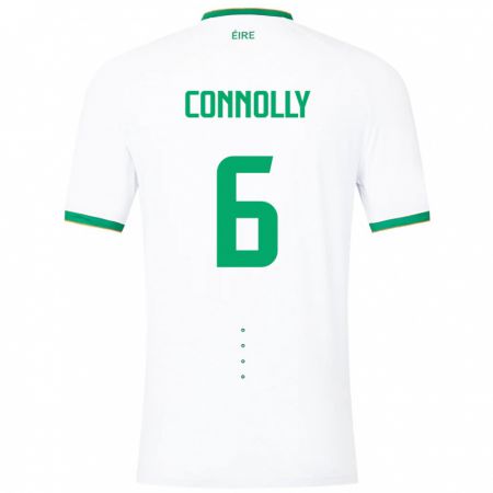 Kandiny Muži Írsko Megan Connolly #6 Biely Dresy Idegenbeli Csapatmez 24-26 Triĭká