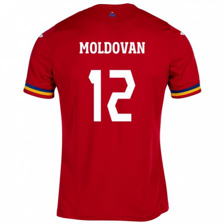 Kandiny Muži Rumunsko Horaţiu Moldovan #12 Červená Dresy Idegenbeli Csapatmez 24-26 Triĭká