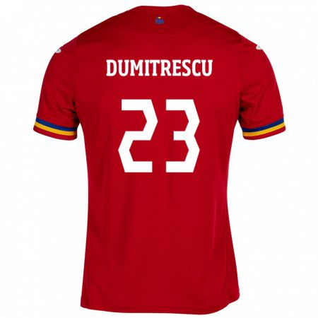 Kandiny Muži Rumunsko Andres Dumitrescu #23 Červená Dresy Idegenbeli Csapatmez 24-26 Triĭká