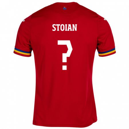 Kandiny Muži Rumunsko Alexandru Stoian #0 Červená Dresy Idegenbeli Csapatmez 24-26 Triĭká