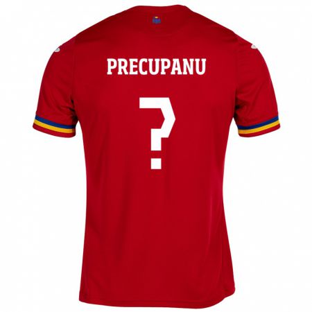 Kandiny Muži Rumunsko Stefano Precupanu #0 Červená Dresy Idegenbeli Csapatmez 24-26 Triĭká