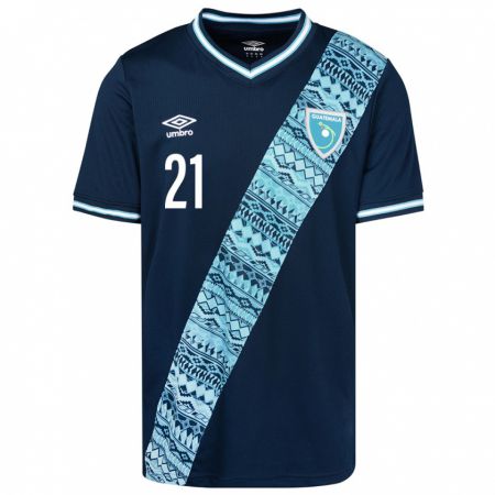 Kandiny Muži Guatemala Diego Bolaños #21 Modrá Dresy Idegenbeli Csapatmez 24-26 Triĭká