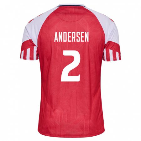 Kandiny Ženy Dánske Joachim Andersen #2 Červená Dresy Hazai Csapatmez 24-26 Triĭká