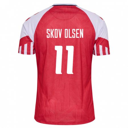 Kandiny Ženy Dánske Andreas Skov Olsen #11 Červená Dresy Hazai Csapatmez 24-26 Triĭká