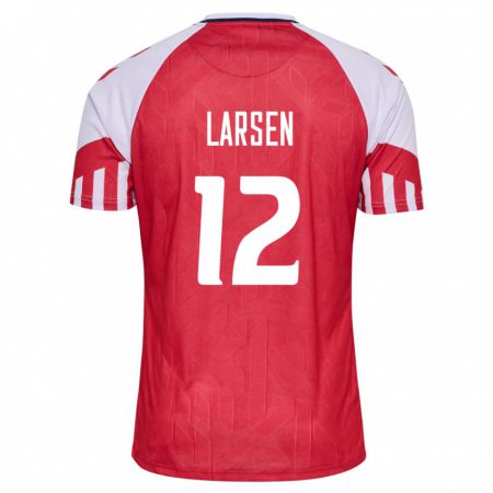 Kandiny Ženy Dánske Stine Larsen #12 Červená Dresy Hazai Csapatmez 24-26 Triĭká