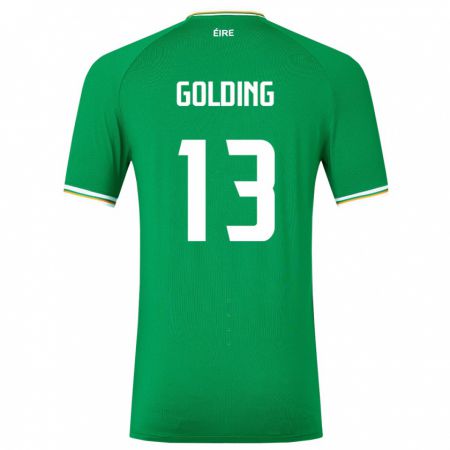 Kandiny Ženy Írsko James Golding #13 Zelená Dresy Hazai Csapatmez 24-26 Triĭká