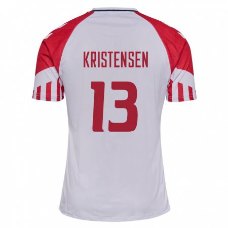 Kandiny Ženy Dánske Rasmus Kristensen #13 Biely Dresy Idegenbeli Csapatmez 24-26 Triĭká