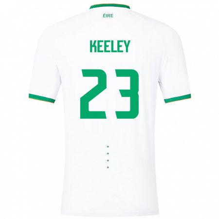 Kandiny Ženy Írsko Josh Keeley #23 Biely Dresy Idegenbeli Csapatmez 24-26 Triĭká