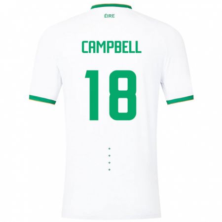 Kandiny Ženy Írsko Megan Campbell #18 Biely Dresy Idegenbeli Csapatmez 24-26 Triĭká