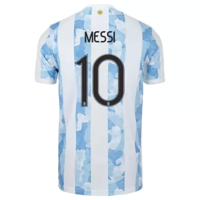 Muži Argentínske národné futbalové mužstvo Lionel Messi #10 Domáci Modrá Biela Dresy 2021 Košele Dres