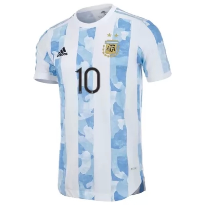 Deti Argentínske Národné Futbalové Mužstvo Lionel Messi #10 Domáci Modrá Biela Dresy 2021 Košele Dres