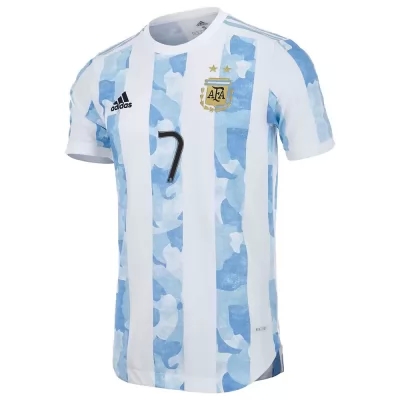 Muži Argentínske Národné Futbalové Mužstvo Rodrigo De Paul #7 Domáci Modrá Biela Dresy 2021 Košele Dres