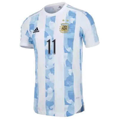 Muži Argentínske Národné Futbalové Mužstvo Angel Di Maria #11 Domáci Modrá Biela Dresy 2021 Košele Dres
