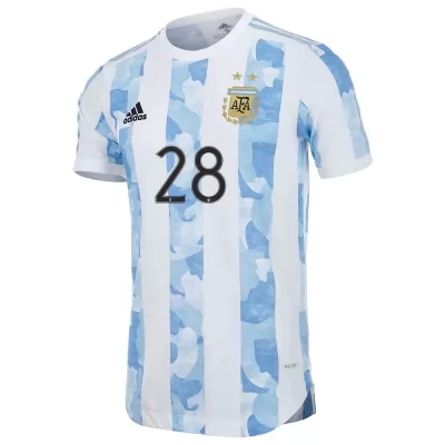 Muži Argentínske Národné Futbalové Mužstvo Juan Musso #28 Domáci Modrá Biela Dresy 2021 Košele Dres