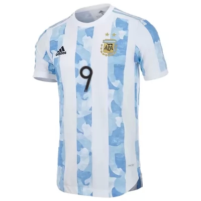 Deti Argentínske Národné Futbalové Mužstvo Sergio Aguero #9 Domáci Modrá Biela Dresy 2021 Košele Dres