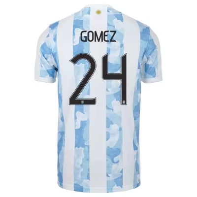Muži Argentínske národné futbalové mužstvo Papu Gomez #24 Domáci Modrá Biela Dresy 2021 Košele Dres
