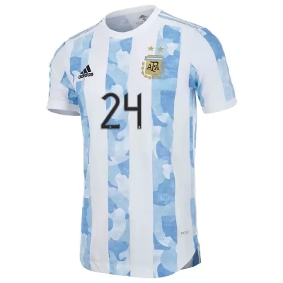 Muži Argentínske Národné Futbalové Mužstvo Papu Gomez #24 Domáci Modrá Biela Dresy 2021 Košele Dres