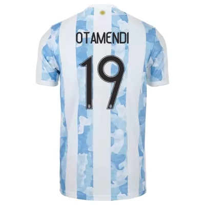 Muži Argentínske národné futbalové mužstvo Nicolas Otamendi #19 Domáci Modrá Biela Dresy 2021 Košele Dres
