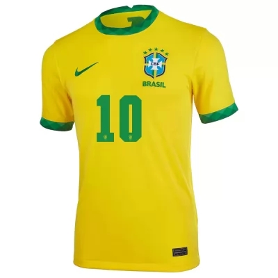 Ženy Brazílske Národné Futbalové Mužstvo Neymar #10 Domáci žltá Dresy 2021 Košele Dres