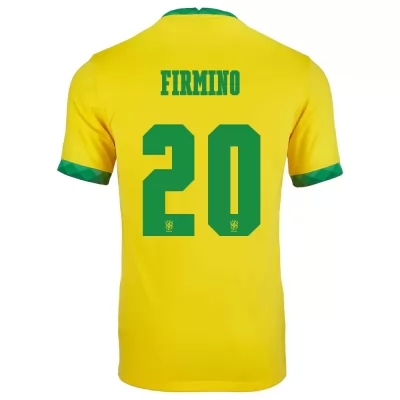 Deti Brazílske národné futbalové mužstvo Roberto Firmino #20 Domáci žltá Dresy 2021 Košele Dres